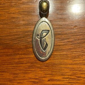 Artisan Silver and Gold Pendant letter C